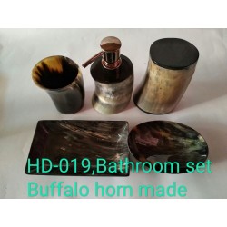 Horn made bathroom accessories set