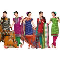 Set Of 5 Indian Dress Material