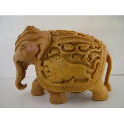 Wooden Elephant Sculpture (3 inch)