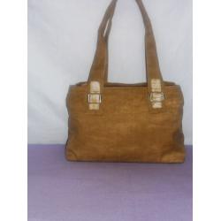 Canvas Bag With Leather Look